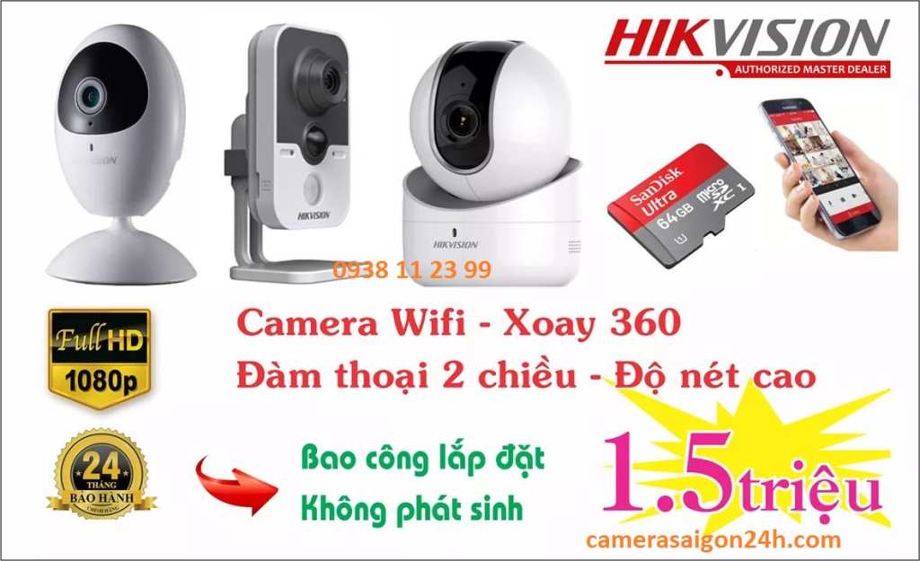 lắp đặt camera wifi hik gia đình giá rẻ